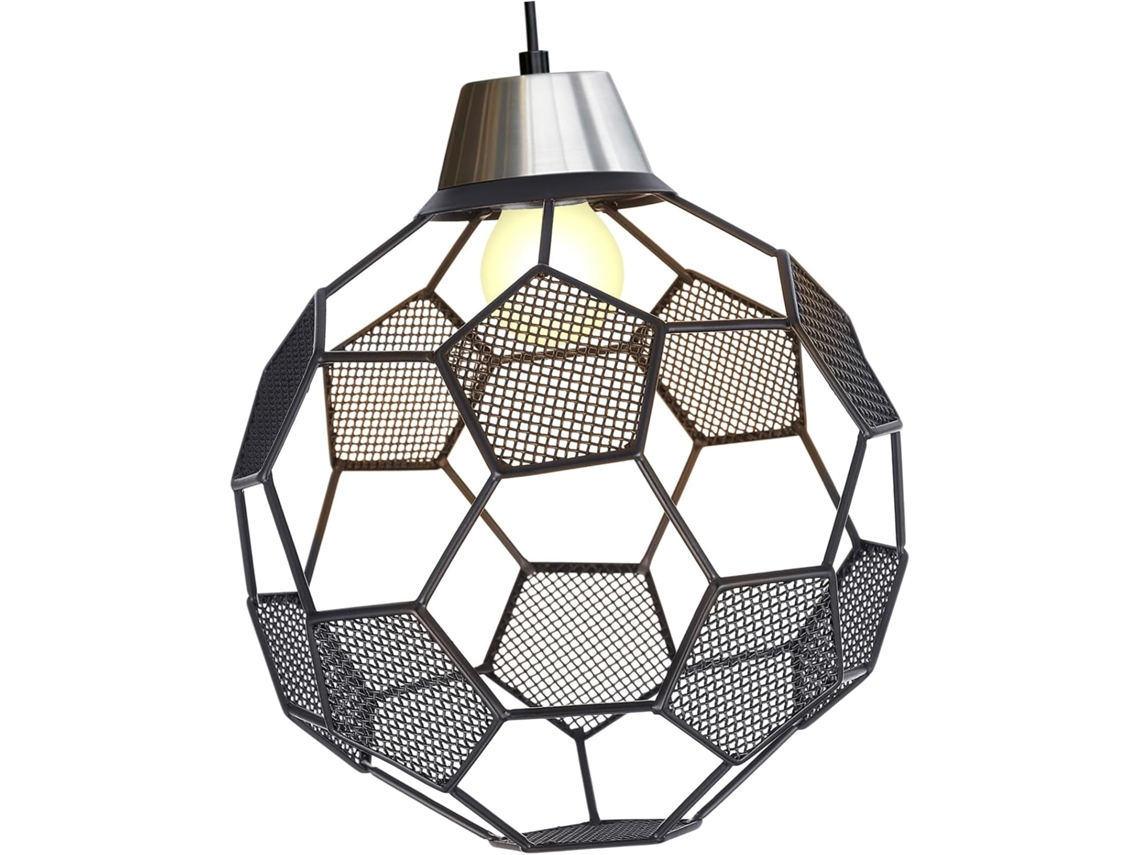 Lámpara De Araña Decorativa Colgante Con Forma De Balón De Fútbol Hueco De Acero Inoxidable, Adecuada Para El Salón O El Pasillo.
