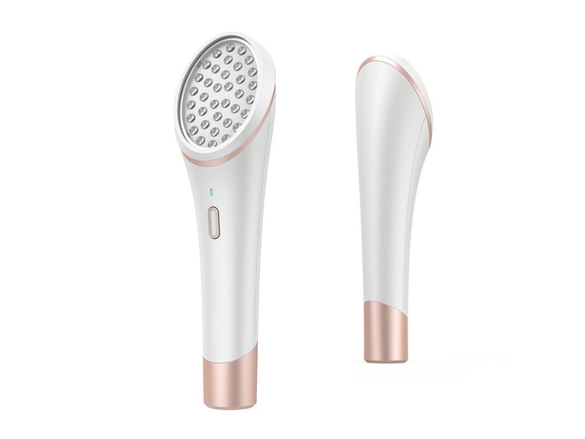 Masajeador facial inalámbrico con luz LED roja y azul, masajeador facial con sensor de contacto automático de ácido hialurónico Yemaesre