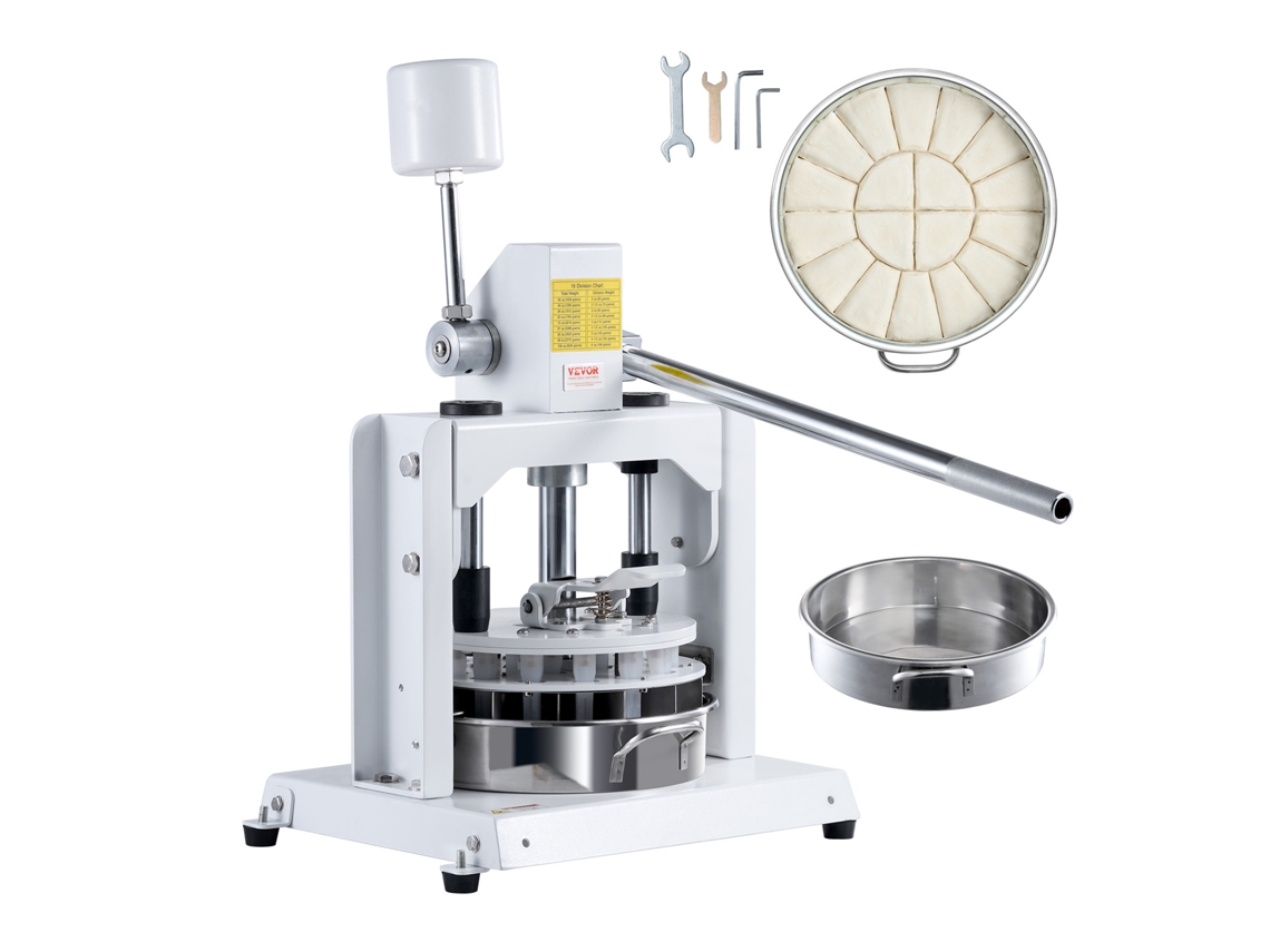 VEVOR Divisor de masa manual, 18 piezas, cortador de masa con prensa manual, máquina para hacer pan para panadería