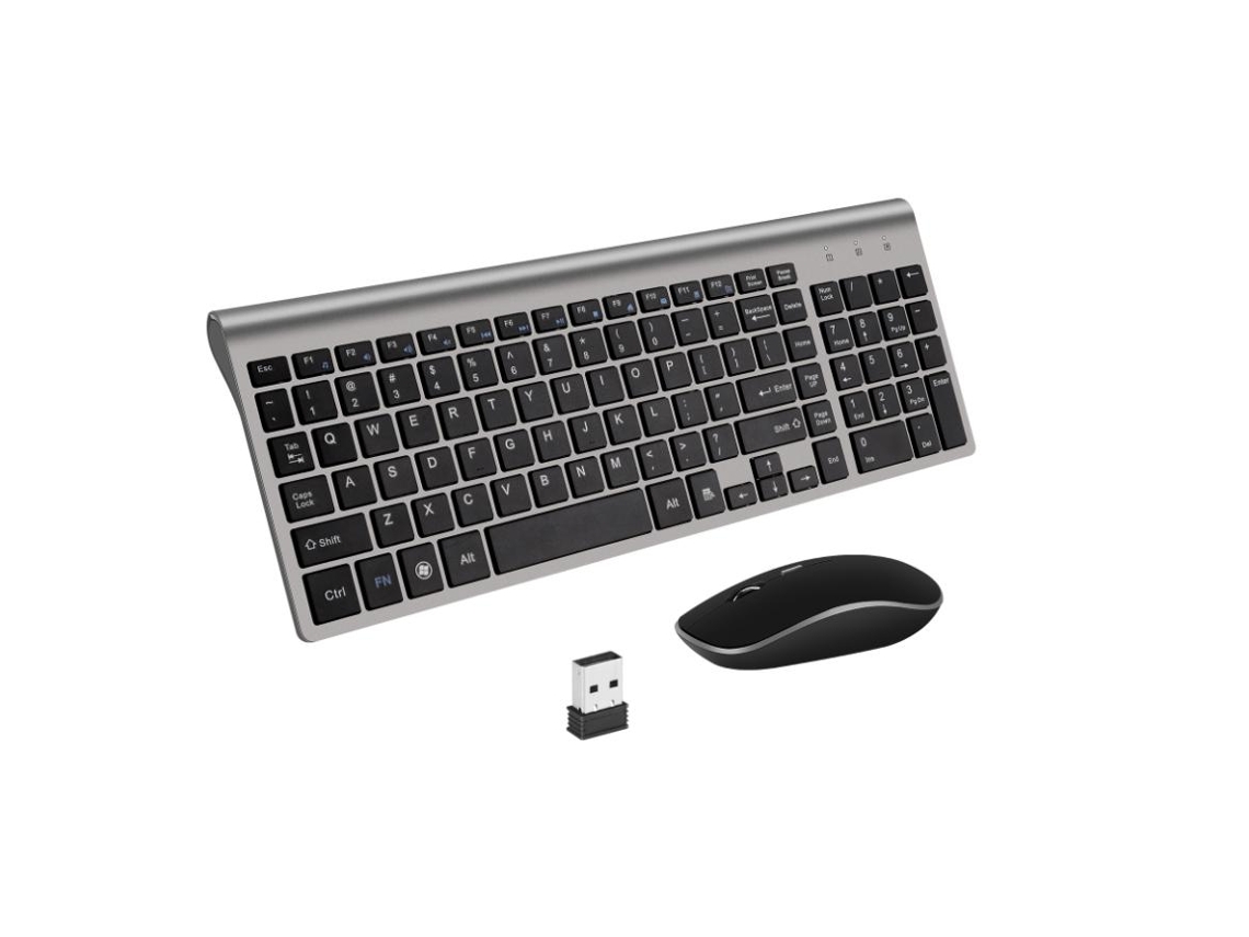 (gris) Combo De Teclado Y Ratón Inalámbricos, Diseño Ultradelgado