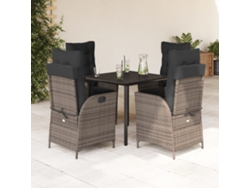 Conjunto de comedor de jardín DKD Home Decor de 5 piezas con cojines, ratán gris