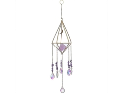 Cristal chapado en oro con fases lunares, prisma iluminador, creador de arcoíris para ventana.