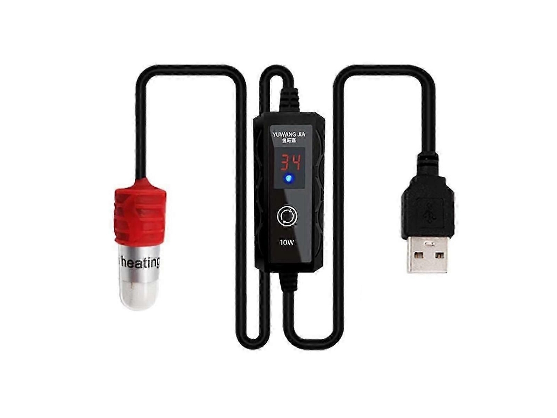 Mini calentador para acuario, pequeño, con carga USB, termostato y temperatura ajustable de 15 a 34 grados. GOKOCO (10 W)
