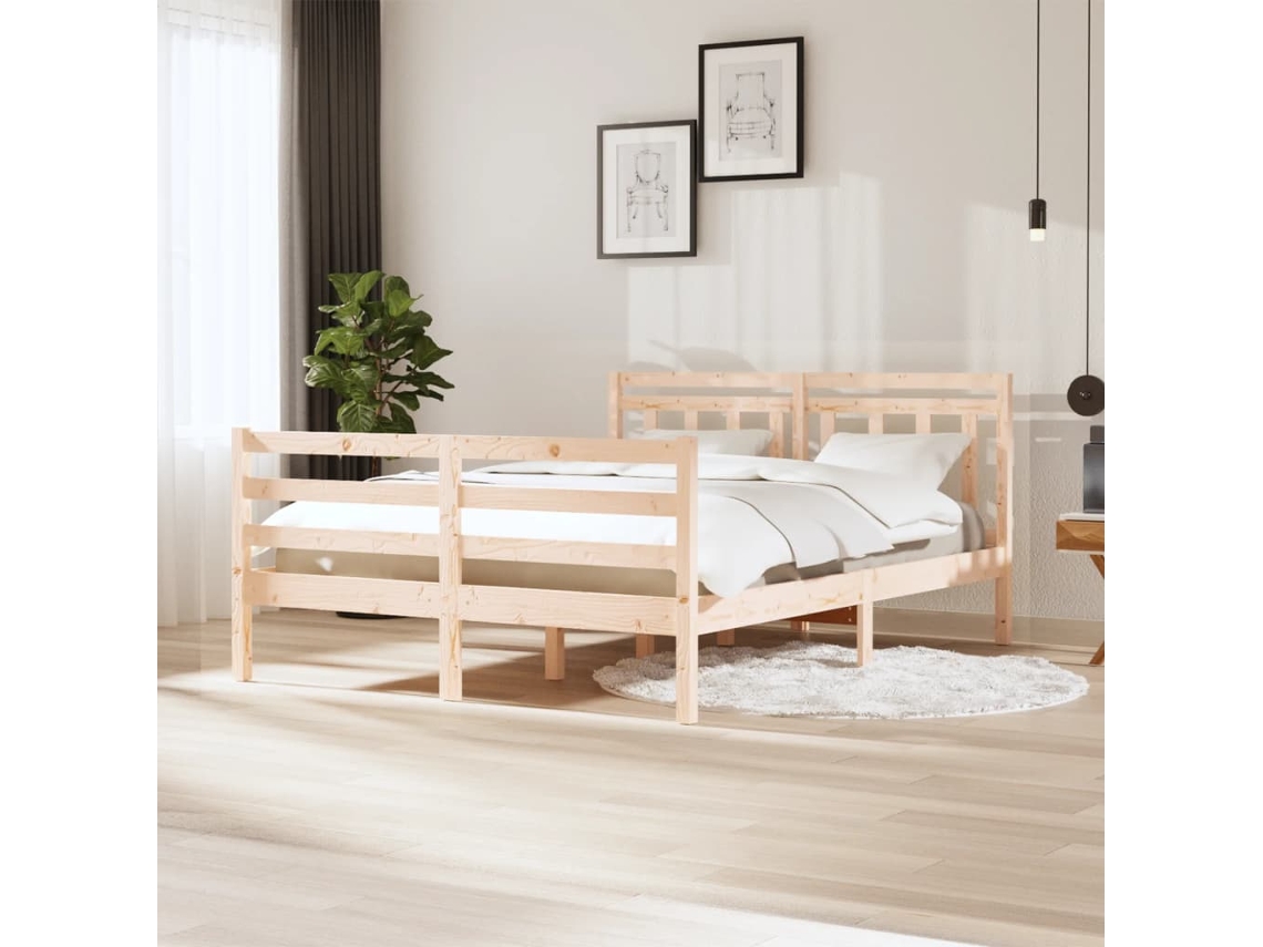Marco de Cama Madera Marrón (140x200cm)