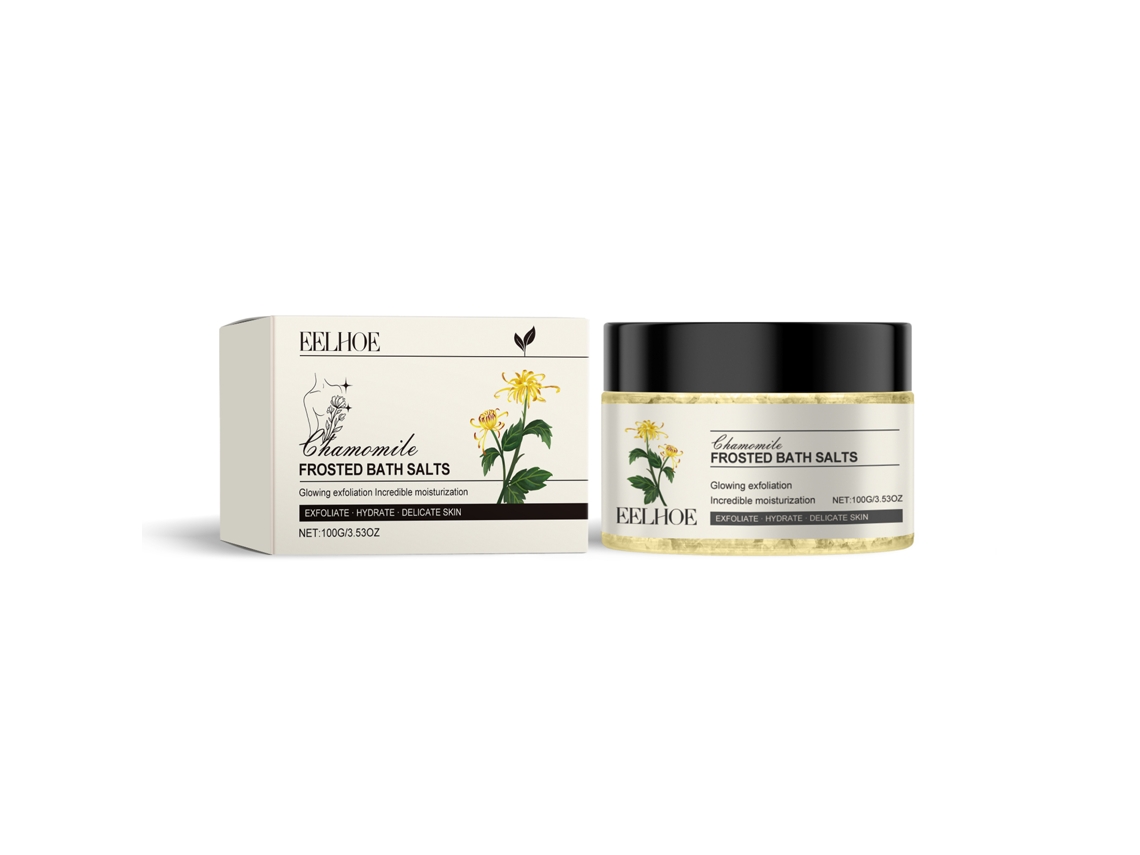 Sales de baño exfoliantes de manzanilla de grano grueso