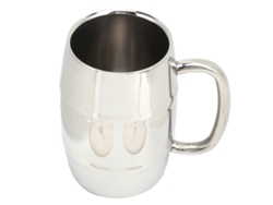 Jarra de cerveza grande de doble pared de 550 ml, barril de whisky, taza de leche de acero inoxidable 304, bebidas frías y calientes