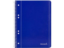 Cuaderno Espiral LIDERPAPEL A5 Azul Rayado (80 hojas)
