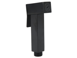 Rociador de fregadero de acero inoxidable negro con alto caudal para baño.