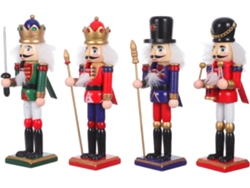 Cascanueces De 4 Piezas, Decoración Navideña, Figura De Soldado De Madera, Decoración De Mesa Para