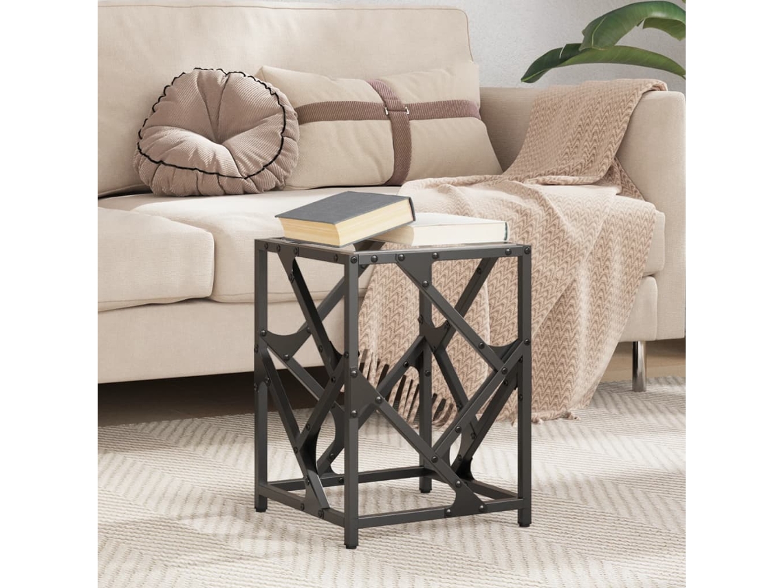 Mesa de centro HARLANV1 con tablero de cristal transparente (30x30x41 cm)