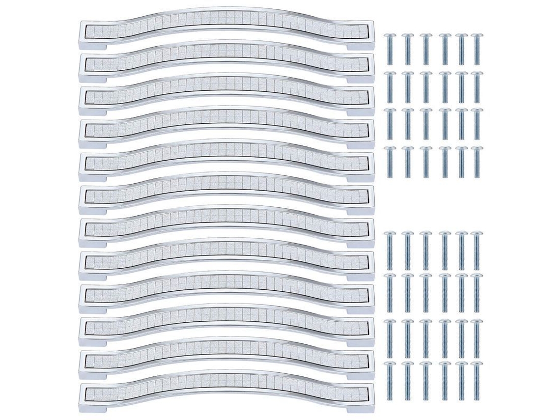 Manejas De Cristal Para Armarios, Tiradores De Zinc Alloy Con Piedras, Distancia De Agujeros 160mm, 12 Piezas