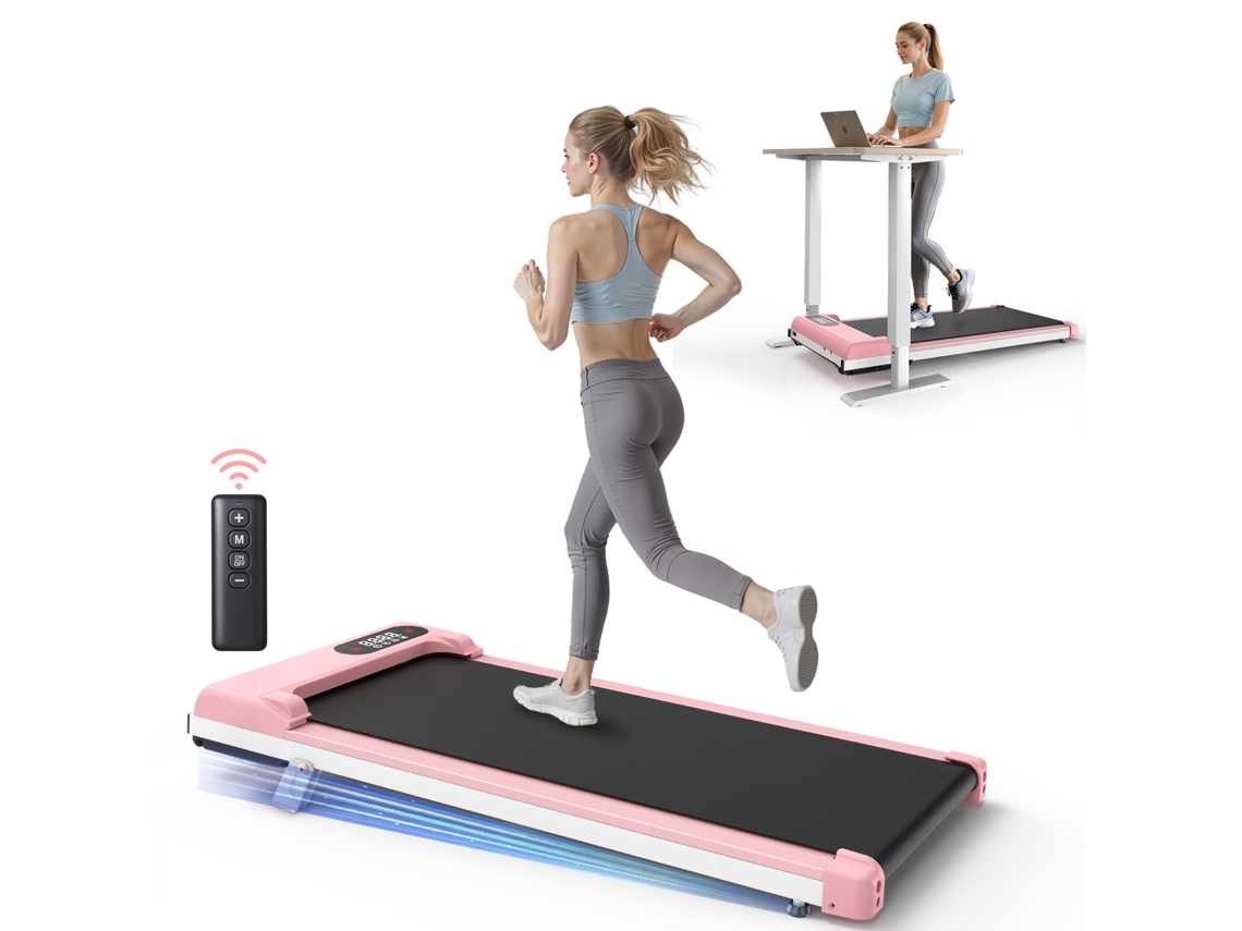 Cinta de correr BOTIFLY T6A - 8 Km/h, Inclinación del 7%, Motor de 2,5 CV, Amortiguación y Portátil, Área de la superficie 90 x 38,5 cm, Rosa