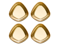 Juego de 4 platos laterales de acero inoxidable, dorados MEOIRUERY