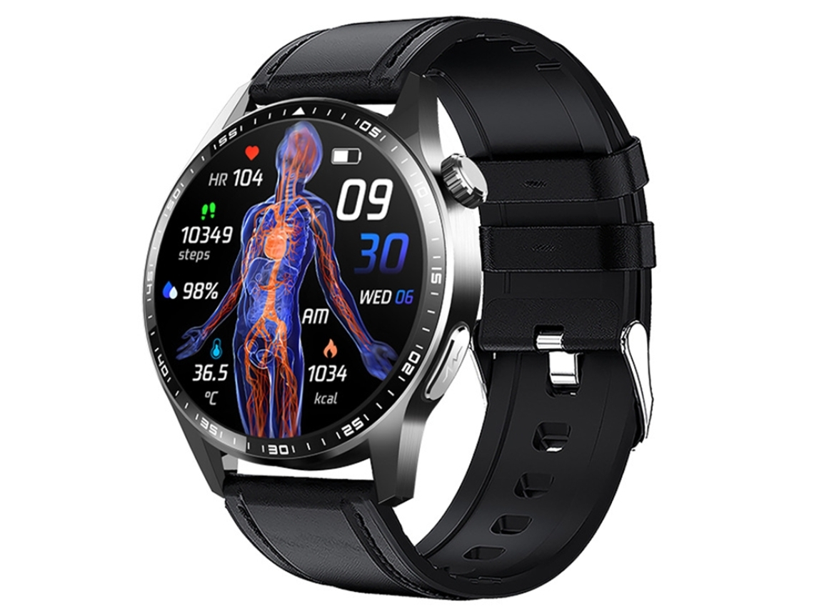 Reloj inteligente con monitoreo de estrés Ecg Azúcar en sangre Seguimiento de ácido úrico Llamadas Bluetooth Función Sos y modos Esport YEMAESRE
