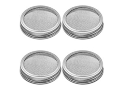 KOFIHETY Juego de 4 Tapas Grandes de Acero Inoxidable con Buena Ventilación para Germinar Semillas Orgánicas en tu Cocina, 70mm