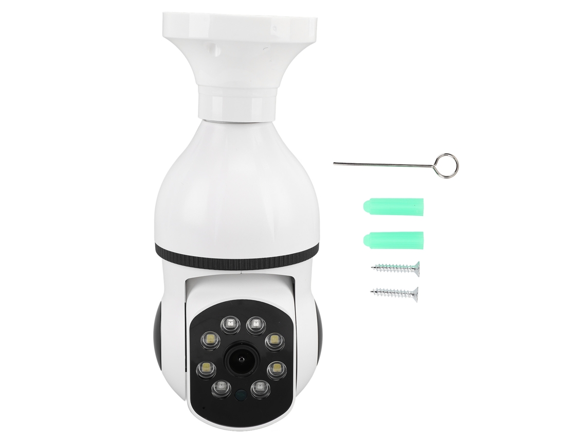 Cámara Inalámbrica De Seguridad Wifi Bombilla E27 Visión Nocturna A Color Monitoreo Hogar 110-240v
