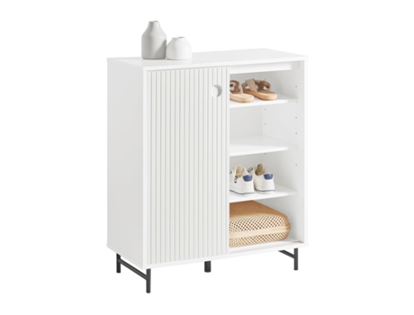 Zapatero SOBUY FSB62-W con Puerta Correderas Y Balda (Blanco - 70x37x87 cm)