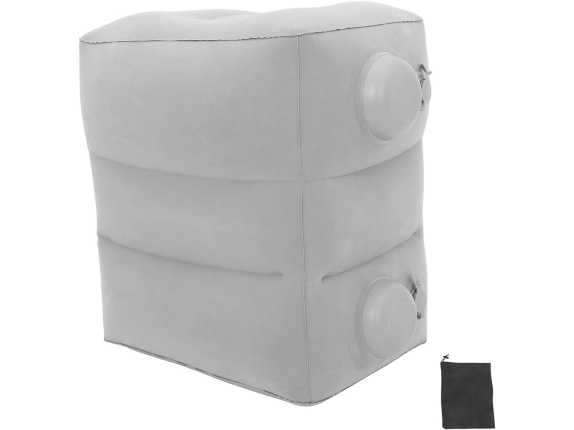 Reposapiés Inflable De Altura Ajustable Con Capas, Cojín De Viaje Para Avión, Tren Y Coche.