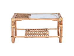 Mesa Centro Ratán Bambú Natural 76x46x40cm