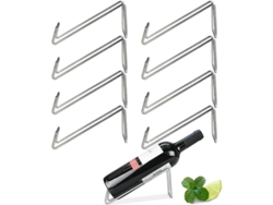 Soporte Individual Para Botellas De Vino De Acero Inoxidable, Juego De 8, Estilo Moderno, Para Instalación Sobre Mesa.