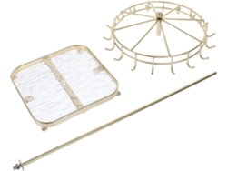 Soporte Giratorio Joyería Elegante Multifuncional 18 Ganchos Acrílico Dorado Collares Pendientes Escritorio