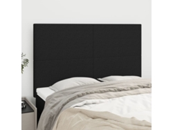 Cabeceros 4 Unidades Tela Negro 72x5x78/88 Cm