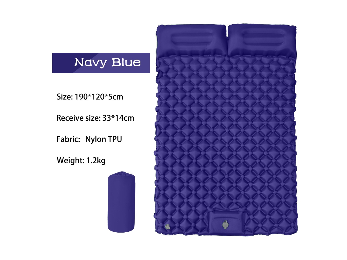 Colchoneta de camping Digitallab ultraligera, inflable con pedal, 190 x 120 cm, Lt09 (azul oscuro)