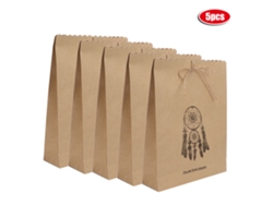 Bolsas de regalo Kraft resistentes con asa de cuerda (paquete de 5)