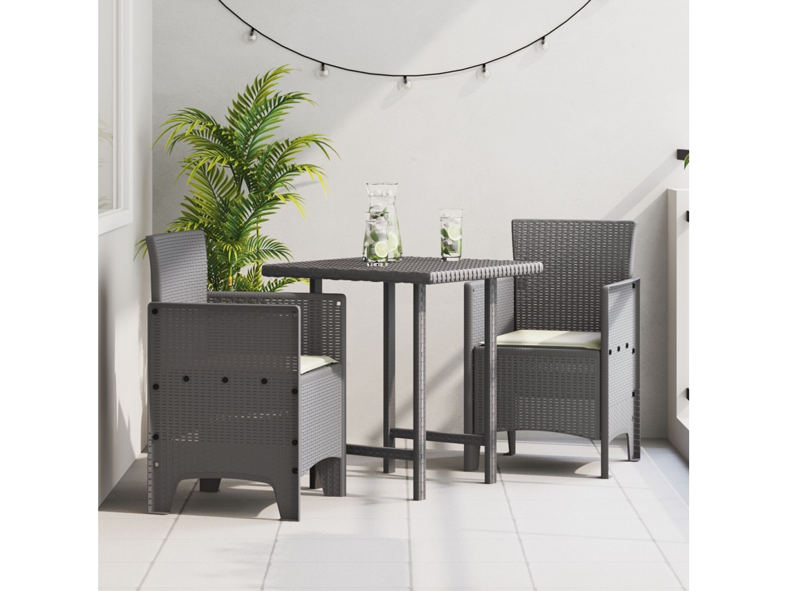 Silla De Jardín Conjunto De 2 Gris Claro Y Crema Polipropileno