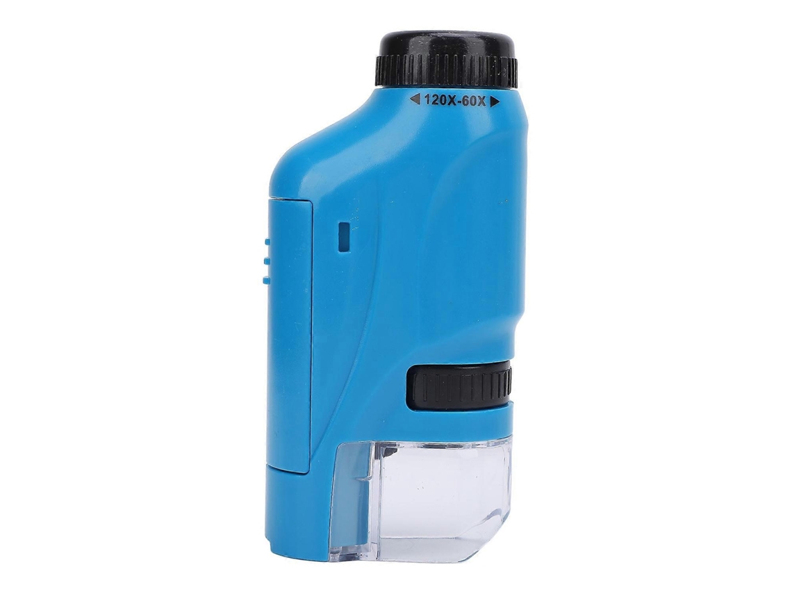 Microscopio portátil para niños, mini microscopio de mano de alta definición con batería para estudiantes, color azul Chennnls
