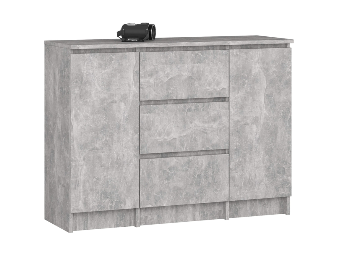 Cómoda K100 101 Cm Con 2 Puertas Y 3 Cajones Hormigón / Gris Mate