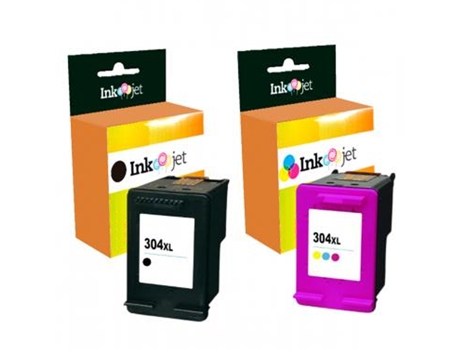 Pack 2 Cartuchos de Tinta Compatibles HP 304XL N9K08Ae N9K07Ae Negro y Colorido