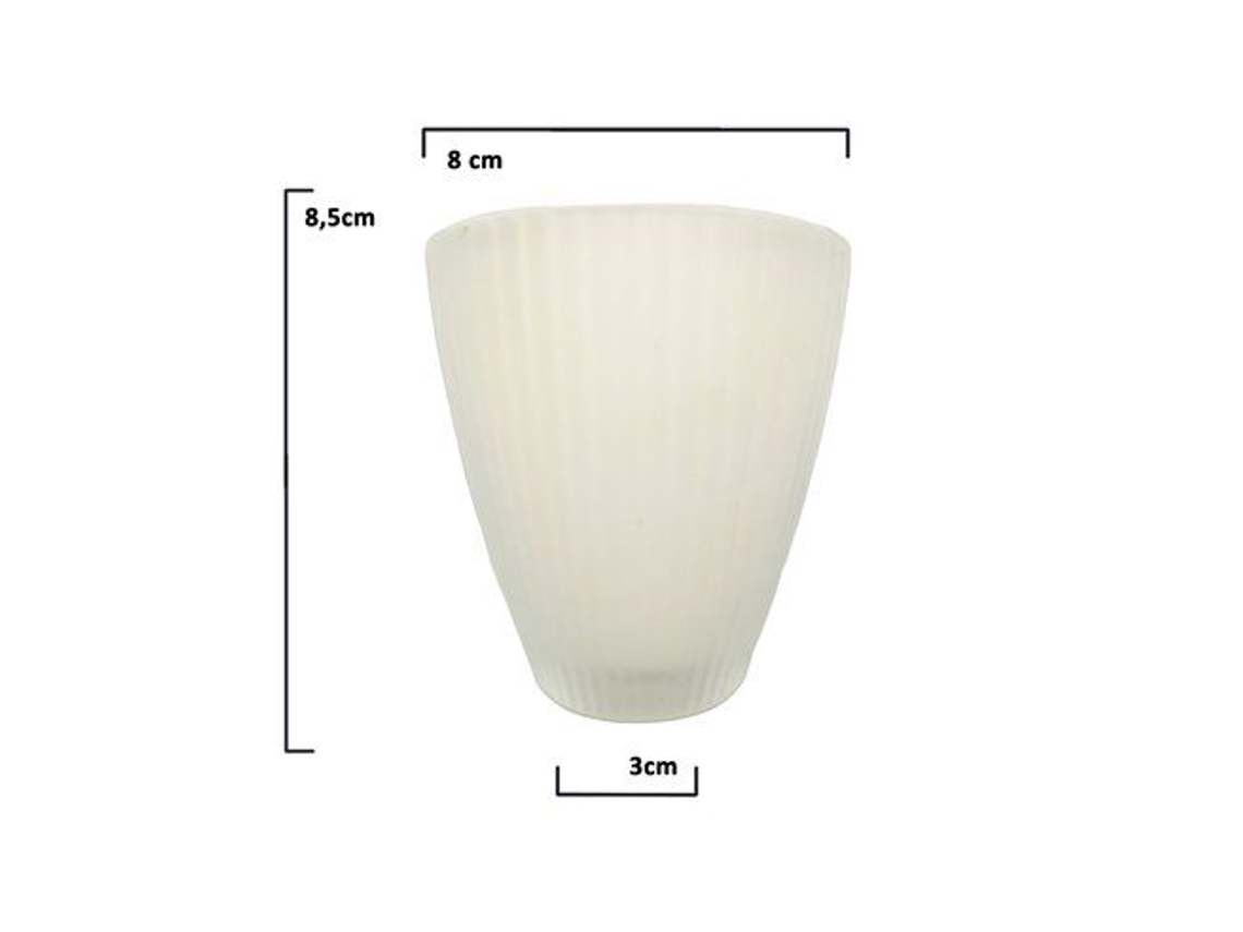 Tulipa de cristal mate modelo Praga 8x8,5cm