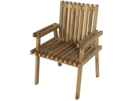 Silla de Jardín CARMO WOOD Brunch (Marrón - Madera - 53x46x89 cm)