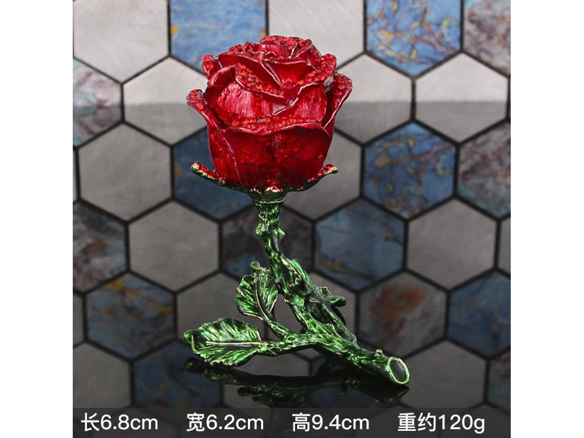 (una Sola Rosa) Adorno De Joyero Con Forma De Rosa, Decoración Creativa Para El Hogar.