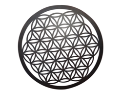 Signes Grimalt  - Flor de la vida Negro de Metal | Aplique Metal Mandalas Decorativos Mandalas Decorativos Pared 60x1x60cm