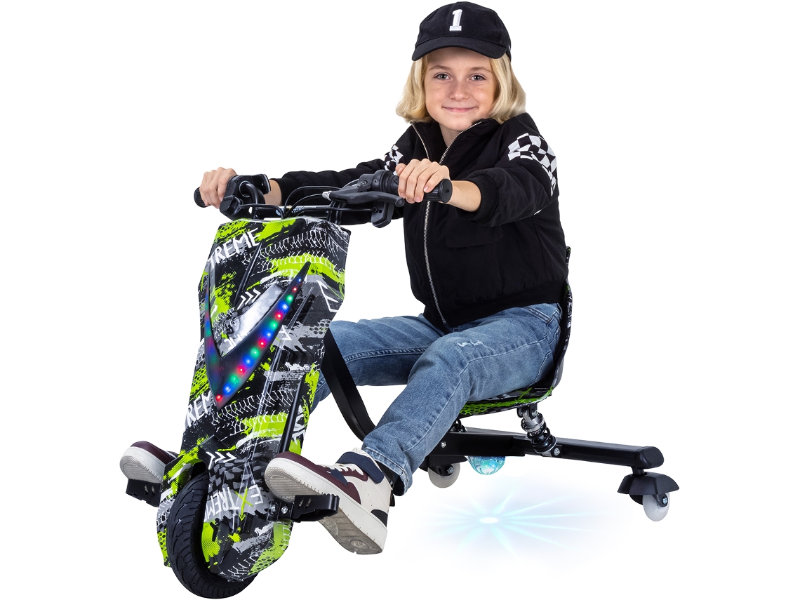 Triciclo Eléctrico De Drift Para Niños, Patinete De Drift, Hasta 15 Km/h, Velocidad Regulable, Bocina, Ruedas De Drift Led De 360°