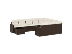 Maison Exclusive - Set De Sofás De Jardín 11 Pzas Cojines Ratán Sintético Marrón