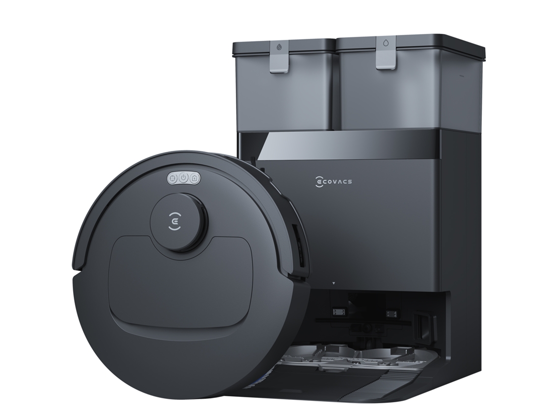 Aspirador Robô Ecovacs T30e Omni, Con Limpieza Húmeda, 25000pa, Ozmo Turbo2, Zerotangle3, Cepillo Triple-v, Estación Omni, Lavado Húmedo 75°c, Negro