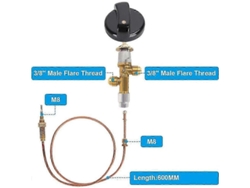 Kit válvula control fallo llama para chimenea gas. Repuesto termopar.