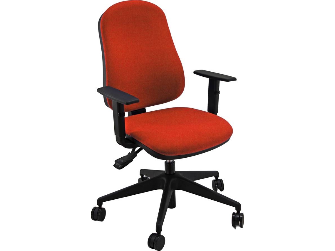 Silla de Escritorio Operativa UNIST Sincro Simpel Brazos ajustables (Rojo - Tapizada)