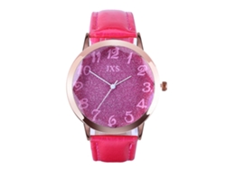 Reloj De Pulsera De Cuarzo Para Mujer Zhoulianfa Con Correa De Piel Sintética Rosa Y Roja.