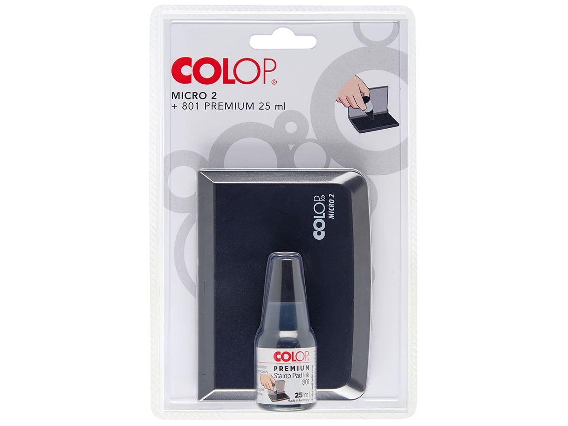 Bloco de Sello de Caja Combinada COLOP + Tinta de Sello Negra