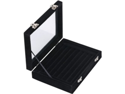 Caja Para Guardar Joyas Con Tapa De Cristal Y Cerradura Negra.