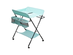 Cambiador plegable Tavalax con altura ajustable, estantes y ruedas