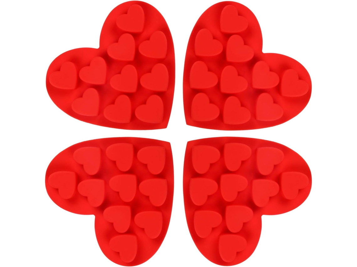 Juego JEIIBRZUI de 4 moldes de silicona en forma de diez corazones