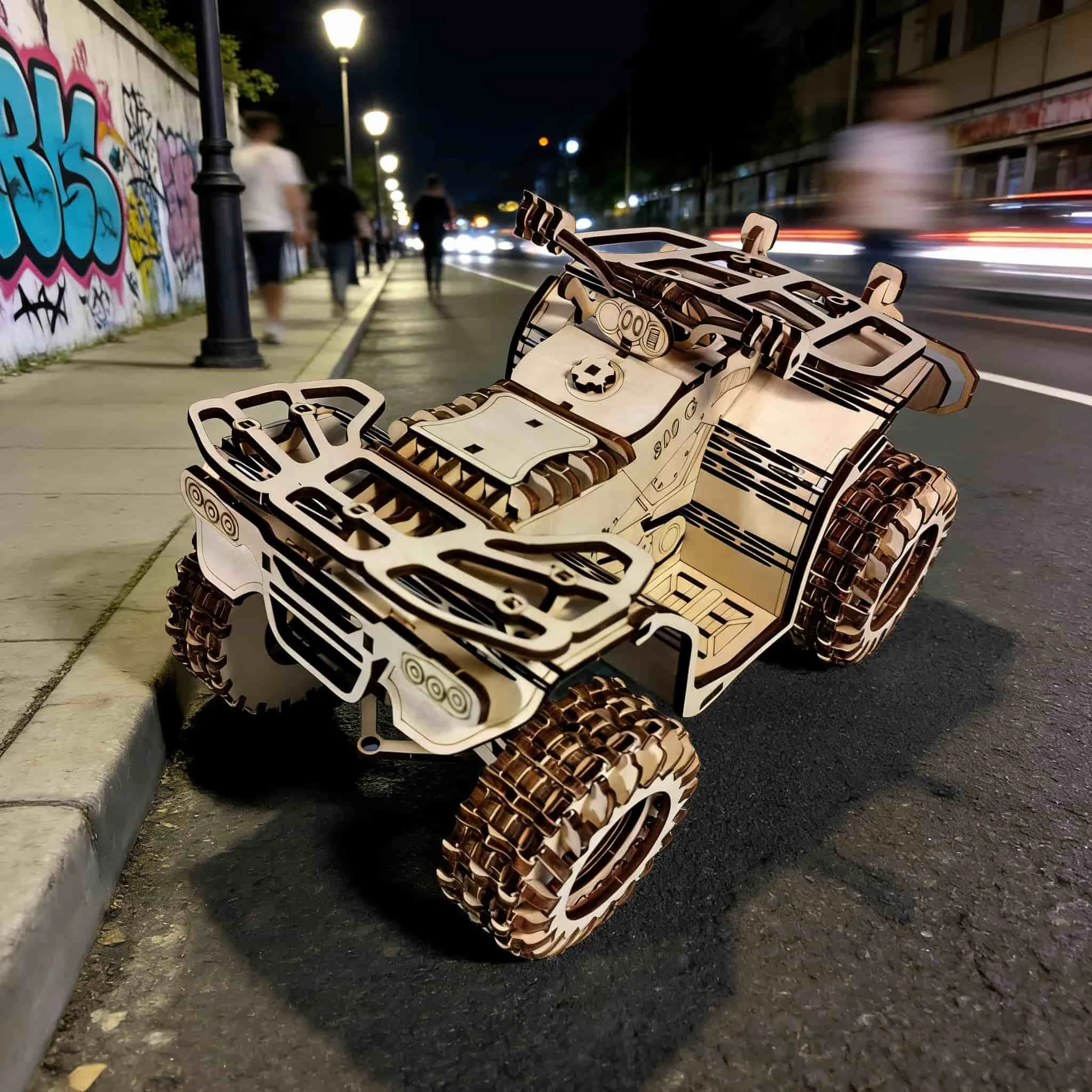 Una Motocicleta Playera De Madera Para Armar Uno Mismo, Un Rompecabezas 3d Creativo.
