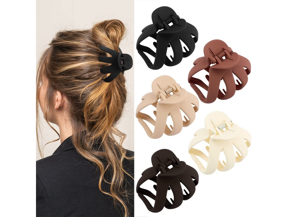5 Clips Pinza Pulpo Medianos Antideslizantes Para Cabello Curvo/grueso