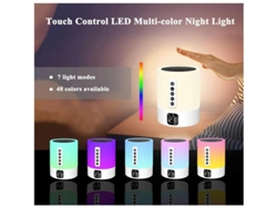 Altavoz Bluetooth Con Luz Nocturna Máquina De Ruido Blanco Lámpara De Cabecera Con Despertador Para Niños Lámpara Multicolor Para Yizhood