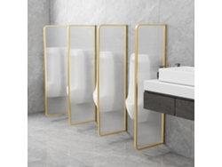 Urinario De Pared – Mampara De Vidrio Templado Con Marco De Metal Para